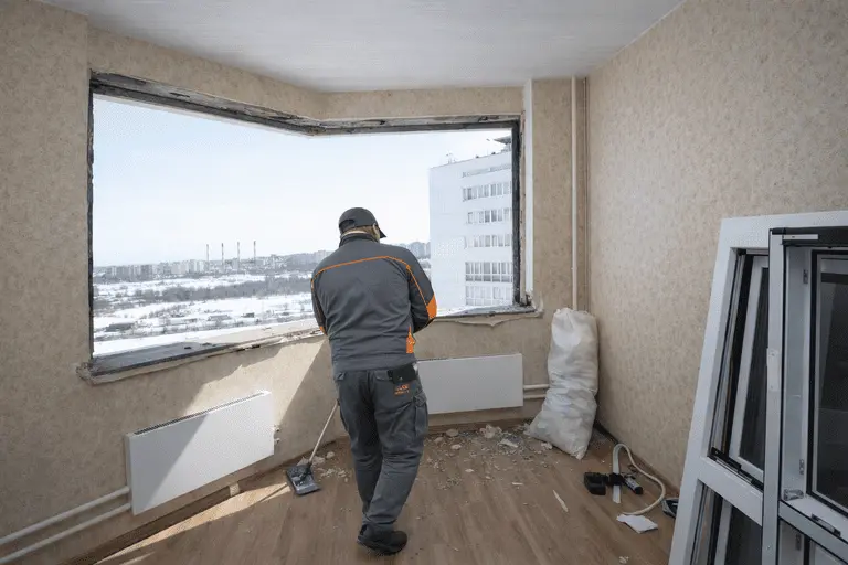 Демонтаж старого оконного блока в квартире и подготовка проема к установке нового окна