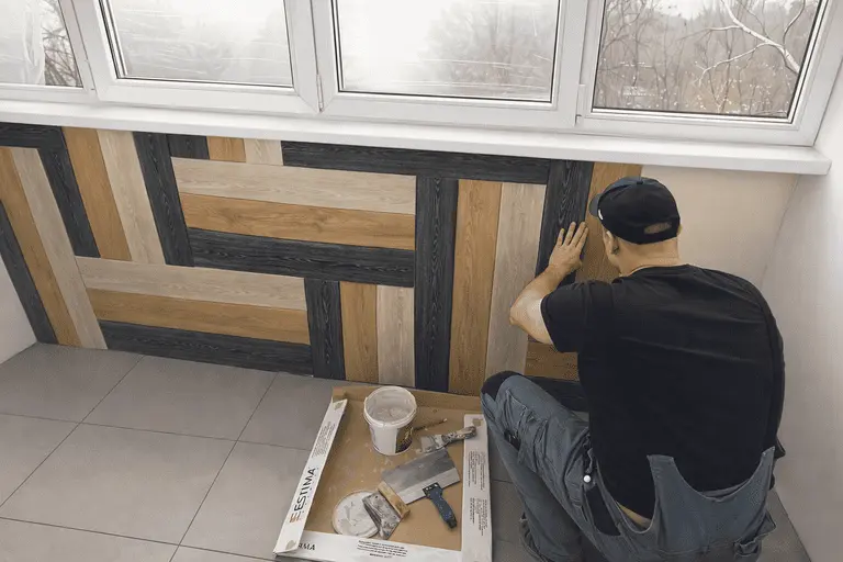 Монтаж декоративных панелей на балконе после остекления