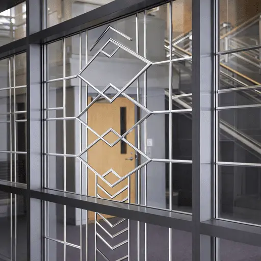 Гравировка на стекле методом алмазной грани с геометрическим рисунком