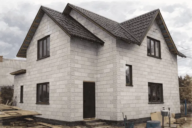 Установка окон в доме из пеноблоков с аккуратным креплением