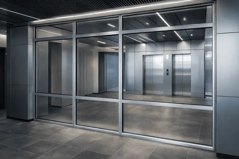 Алюминиевые стеклянные перегородки в офисе Стеклянные перегородки из алюминиевого профиля в коммерческом помещении