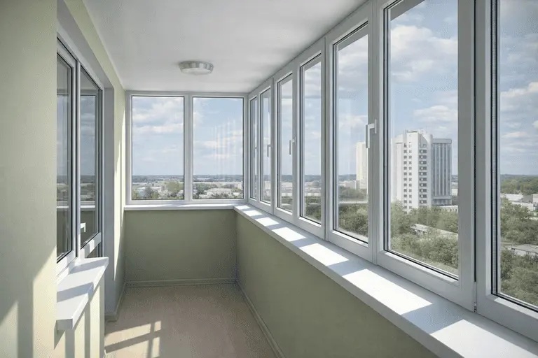 Тёплое остекление лоджии пластиковыми окнами ПВХ