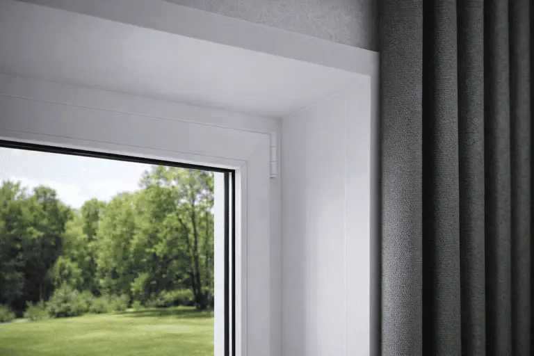 Оконные откосы на пластиковом окне с аккуратным оформлением проёма